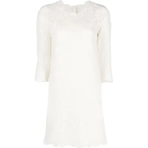 Guipure Lace Shift Minidress , female, Sizes: S - Ermanno Scervino - Modalova