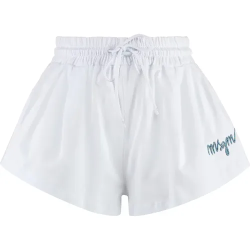 Baumwollshorts mit elastischem Kordelzug - MSGM - Modalova