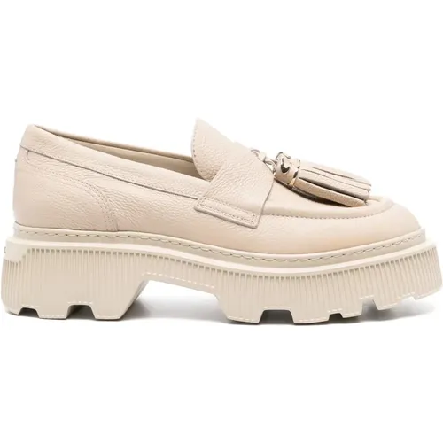 Leather Loafers Flats Casual Style , female, Sizes: 4 UK, 8 UK, 6 UK, 5 1/2 UK, 5 UK, 3 UK, 4 1/2 UK, 7 UK - Santoni - Modalova