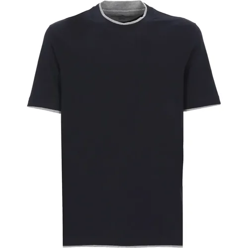 Silk and Cotton T-shirt - Regular Fit , male, Sizes: 2XL - BRUNELLO CUCINELLI - Modalova