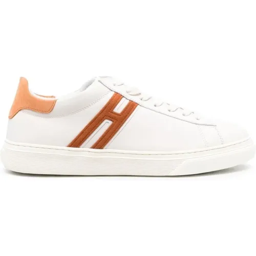 High-Quality Leather Sneakers with Contrast Heel , male, Sizes: 7 UK - Hogan - Modalova
