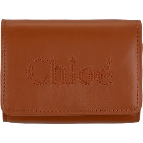 Trifold Mini Wallet , female, Sizes: ONE SIZE - Chloé - Modalova