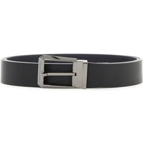 Reversible Square Buckle Leather Belt , male, Sizes: 105 CM, 115 CM - Salvatore Ferragamo - Modalova