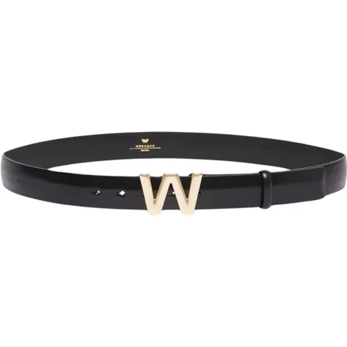 Rectangular Leather Belt with 'W' Logo , female, Sizes: M, XS - Max Mara Weekend - Modalova