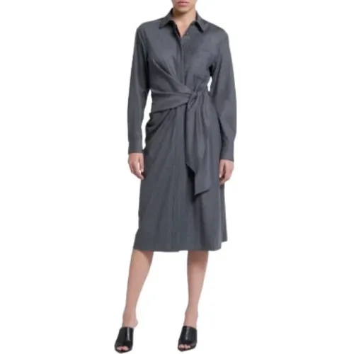 Gewebtes Kleid in Grau , Damen, Größe: XS - Antonelli Firenze - Modalova