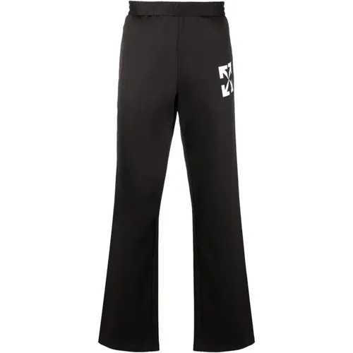 Mens Track Trousers with Logo Print , male, Sizes: L - Off White - Modalova