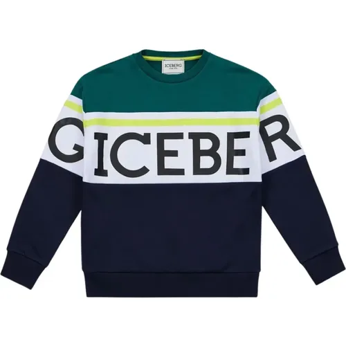 Kids -Crewneck sweatshirt with junior collection logo - Iceberg - Modalova