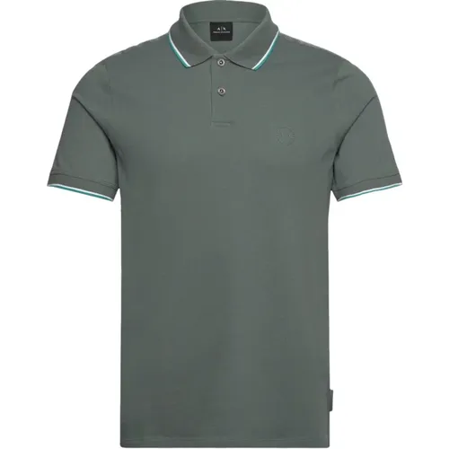 Grünes Piqué Baumwoll Polo Shirt - Armani Exchange - Modalova