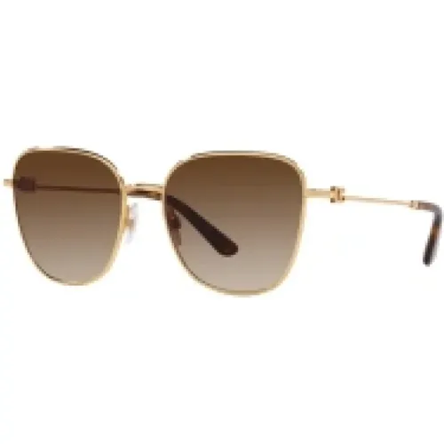Elegant Metal Sunglasses with Brown Gradient Lenses , female, Sizes: 56 MM - Dolce & Gabbana - Modalova
