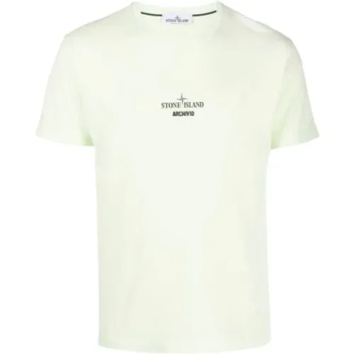 Archivio Green Cotton T-Shirt , male, Sizes: S - Stone Island - Modalova
