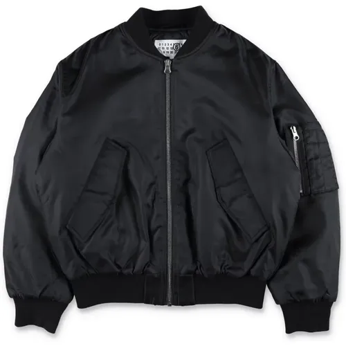 Schwarze Bomberjacke Oberbekleidung Aw24 - MM6 Maison Margiela - Modalova