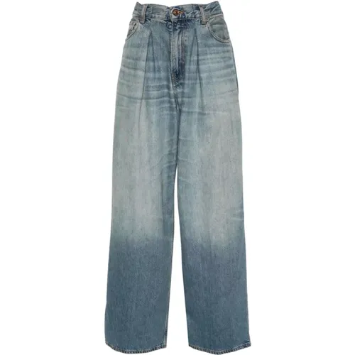 Faded Wide Leg Jeans , female, Sizes: W24, W26, W25, W27 - Haikure - Modalova