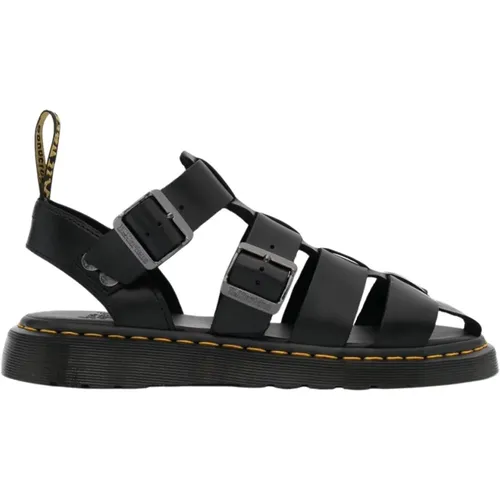 Schwarze Gekäfigte Ledersandalen , Damen, Größe: 37 EU - Dr. Martens - Modalova