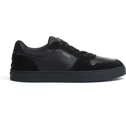 Schwarze Leder Sneakers Aw24 , Herren, Größe: 40 EU - TOD'S - Modalova