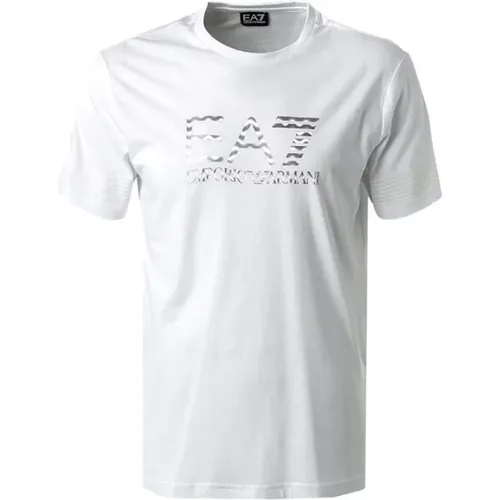 Essential Striped T-shirt with Recycled Cotton , male, Sizes: S, L - Emporio Armani EA7 - Modalova