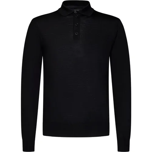 Schwarzer Wollpullover mit Adlerstickerei , Herren, Größe: 2XL - Emporio Armani - Modalova