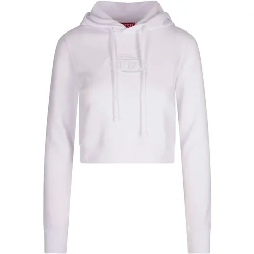 Weiße Oval D Logo Hoodie , Damen, Größe: S - Diesel - Modalova