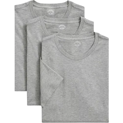 Heather Grey Supima Cotton Crewneck 3er-Pack T-Shirts , Herren, Größe: L - Brooks Brothers - Modalova