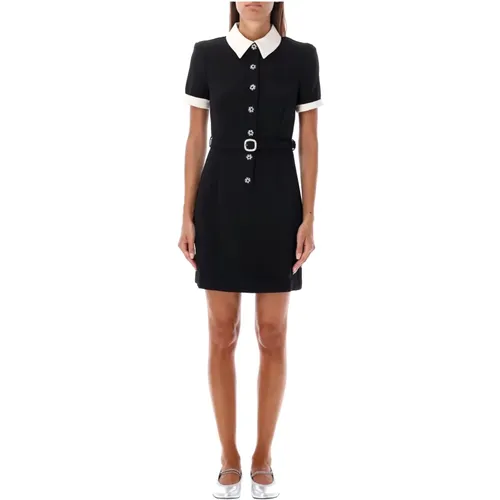 Contrast Collar Midi Dress , female, Sizes: XS - Self Portrait - Modalova