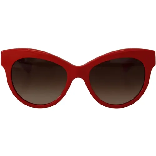 Limitierte Auflage rote Cat-Eye Sonnenbrille , Damen, Größe: ONE Size - Dolce & Gabbana - Modalova