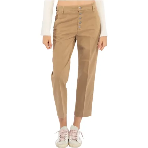 Chino Hose mit Schmuckknopf , Damen, Größe: W29 - Dondup - Modalova