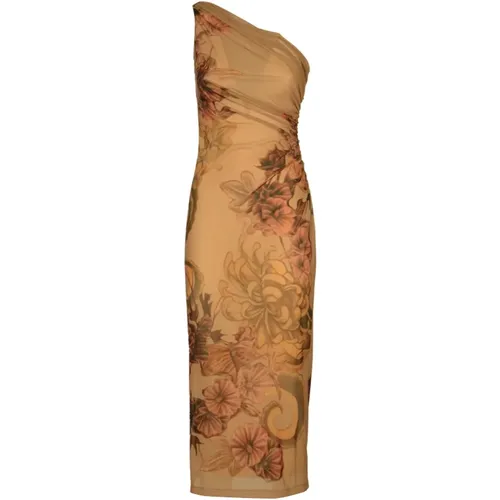 Tulle Stretch Printed Dress , female, Sizes: XS - alberta ferretti - Modalova