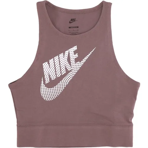 Plum Eclipse Sleeveless Crew Neck Top , female, Sizes: L, M, XS - Nike - Modalova