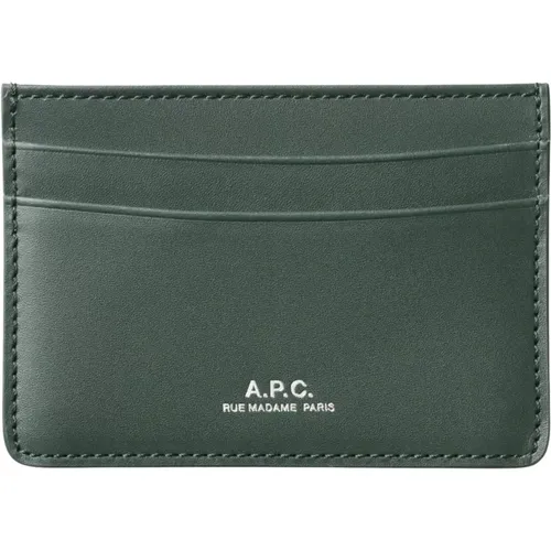 Leather Wallet Cardholder , male, Sizes: ONE SIZE - A.p.c. - Modalova