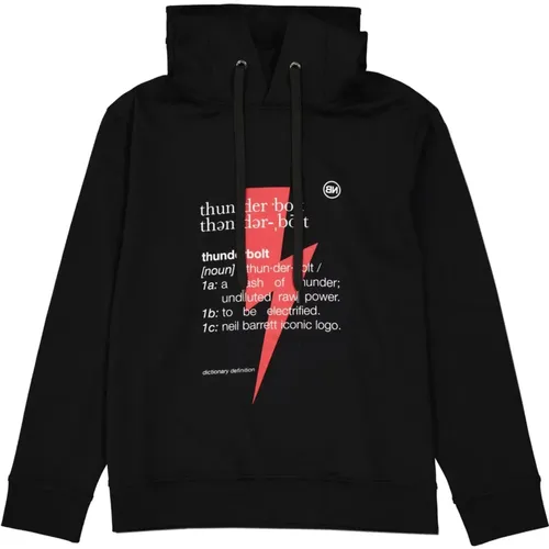 Sweatshirt with Hood and Front Print , male, Sizes: XL - Neil Barrett - Modalova