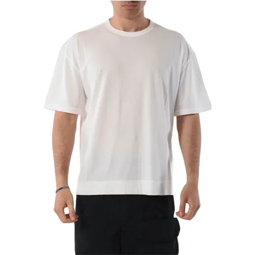 Cotton T-shirt with round neck , male, Sizes: 2XL, S, XL, L, M - Ten C - Modalova