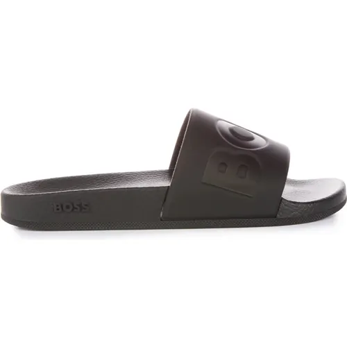 Slide Sandals for Men , male, Sizes: 6 UK, 7 UK, 12 UK, 11 UK - Boss - Modalova