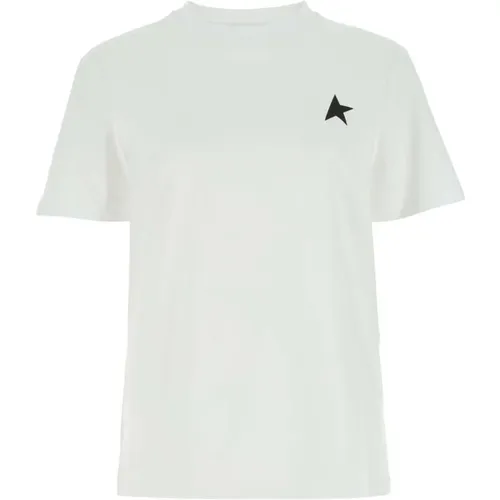 Weiße Baumwoll-T-Shirt , Damen, Größe: XS - Golden Goose - Modalova