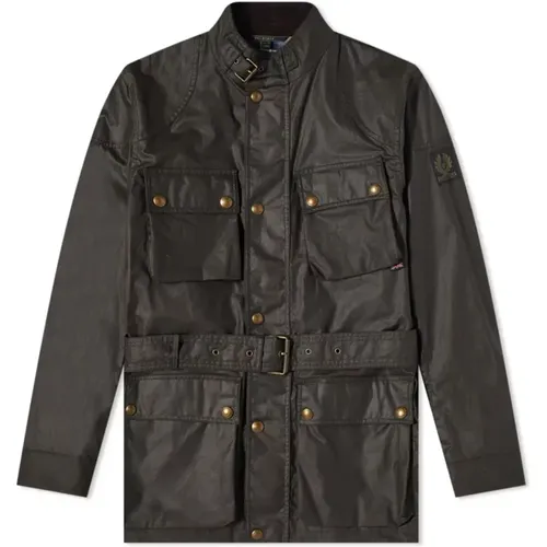 Trialmaster Jacke, Gewachste Baumwolle, Faded Olive , Herren, Größe: 2XL - Belstaff - Modalova