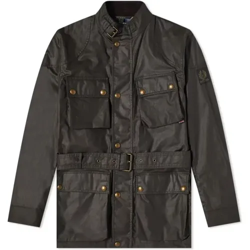 Trialmaster Jacket, Waxed Cotton, Faded Olive , male, Sizes: 2XL, L, XL - Belstaff - Modalova