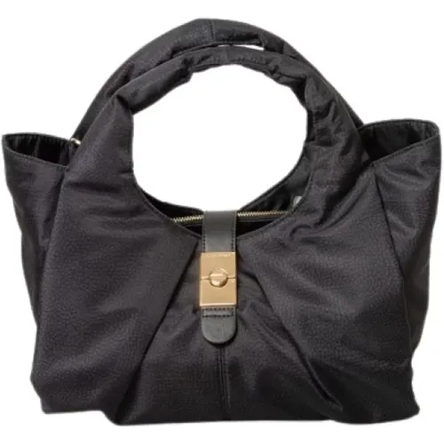 Medium Nylon Shopping Bag - Dark Grey , female, Sizes: ONE SIZE - Borbonese - Modalova
