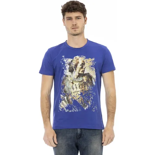 Action Blå Bomuld T-Shirt , male, Sizes: XL, L, M, S, 3XL, 2XL - Trussardi - Modalova