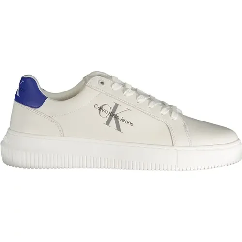 Polyester Sneakers with Lace-up, Print, Contrast Details, Logo , male, Sizes: 6 UK, 8 UK, 11 UK, 7 UK, 9 UK, 10 UK - Calvin Klein - Modalova