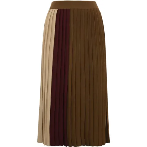 Pleated Wool Blend Midi Skirt , female, Sizes: L, M, XS - Max Mara Weekend - Modalova