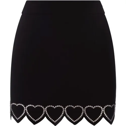 Mini Skirt with Jewelled Hearts , female, Sizes: M, S - Philipp Plein - Modalova
