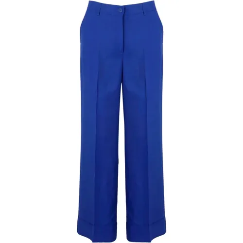 Wide Leg Linen Viscose Trousers , female, Sizes: M - P.a.r.o.s.h. - Modalova