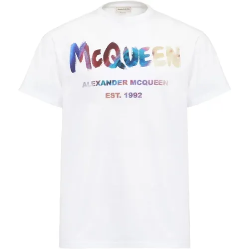 Baumwoll T-Shirt mit Logo-Print von - alexander mcqueen - Modalova