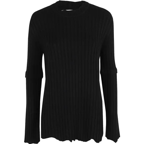 Rippstrick Rundhals Pullover , Damen, Größe: M - Helmut Lang - Modalova