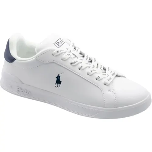 Weiße und blaue Ledersneaker , Herren, Größe: 41 EU - Ralph Lauren - Modalova