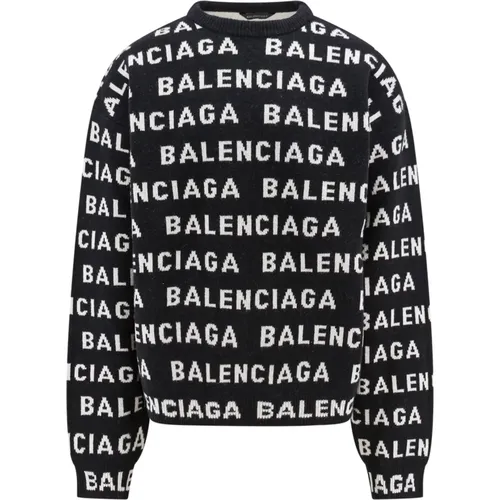Round-neck Knitwear for Men , male, Sizes: S, L - Balenciaga - Modalova