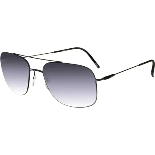 Schwarz/Dunkelgrau Sonnenbrille Titan Breeze , Herren, Größe: ONE Size - Silhouette - Modalova