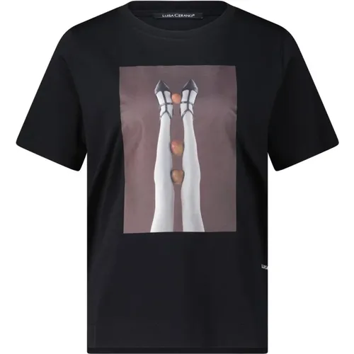 Abstraktes Print T-Shirt - LUISA CERANO - Modalova