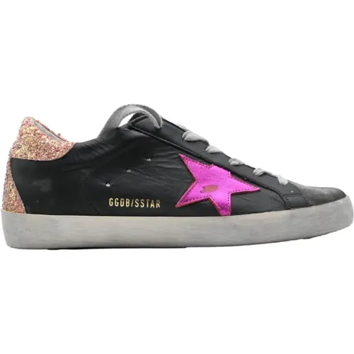 Superstar Black Grey Violet Star Sneakers , female, Sizes: 6 UK - Golden Goose - Modalova