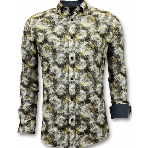 Luxus-Hemden für Männer mit digitalem Druck - Slim Fit Hemd - 3053 , Herren, Größe: L - Gentile Bellini - Modalova