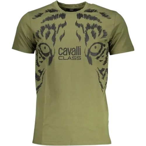 Cotton Logo Print Tee , male, Sizes: XL, L, 2XL - Cavalli Class - Modalova