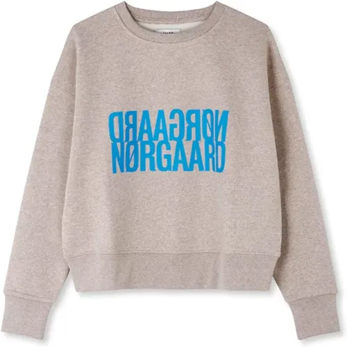 Soft and cozy sweatshirt with round neck , female, Sizes: L, 2XL - Mads Nørgaard - Modalova